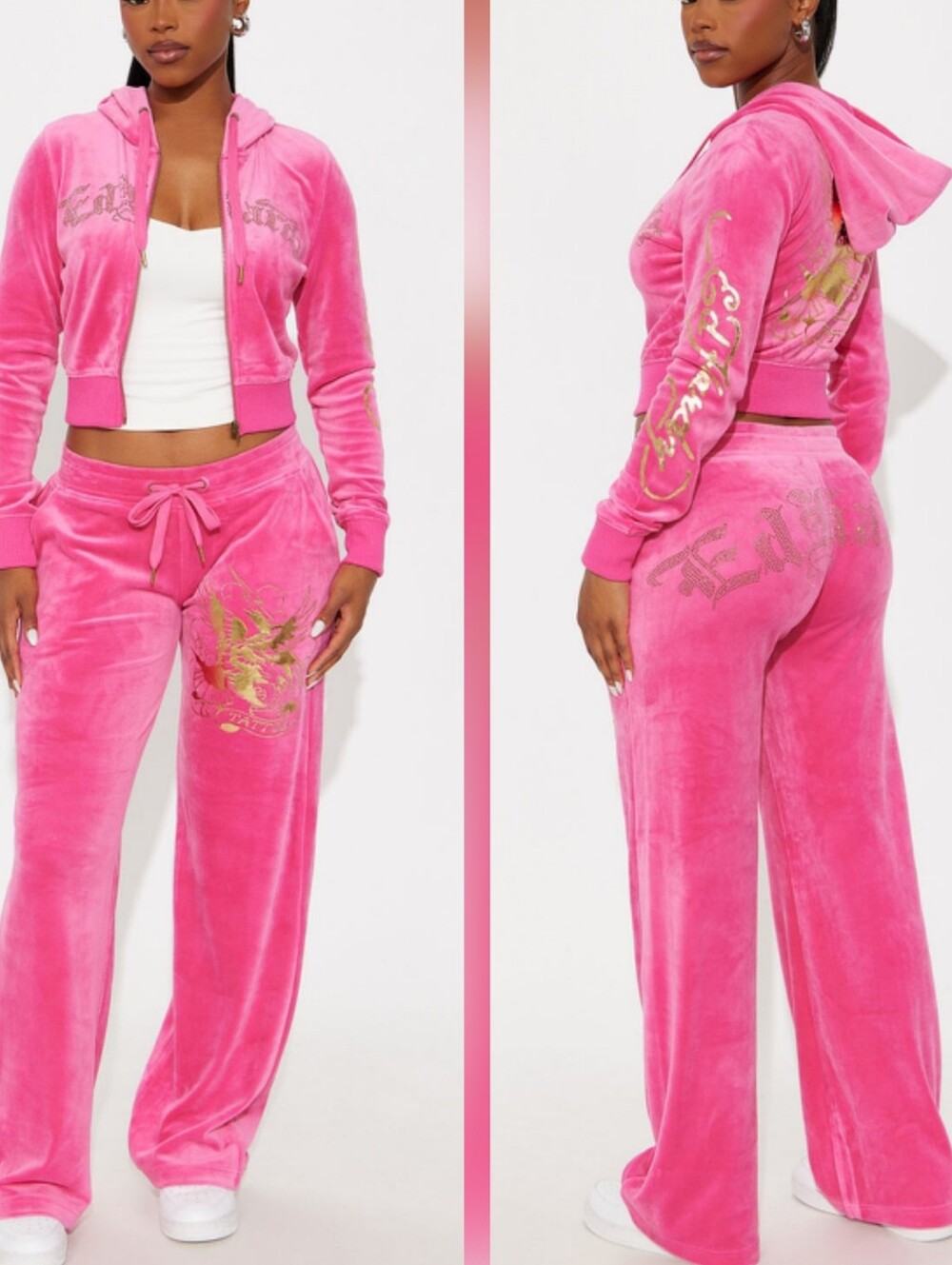 Ed Hardy Velour Hoodie Pants Set